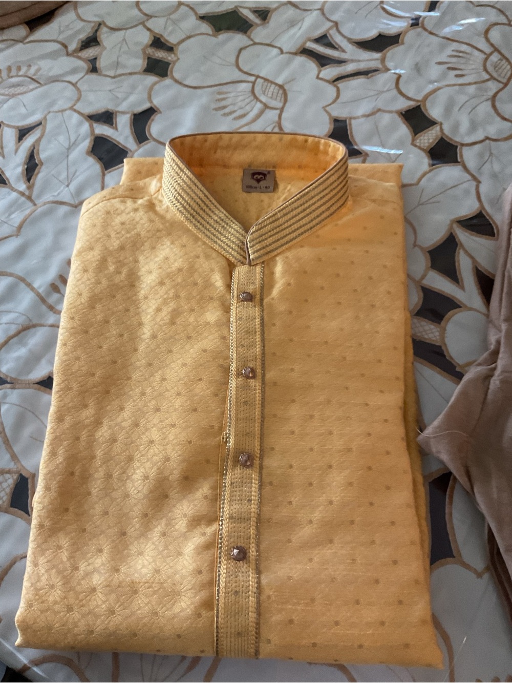 Manyavar Golden Yellow Kurta with Pant